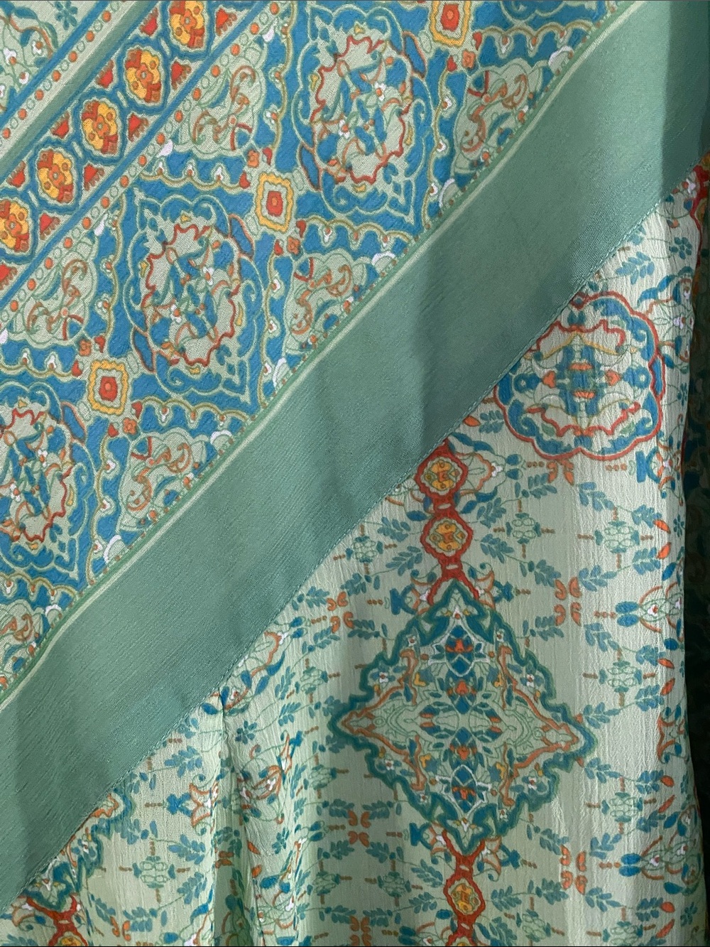 Coldwater Creek Green Printed Circle Skirt - Picture 2 of 4